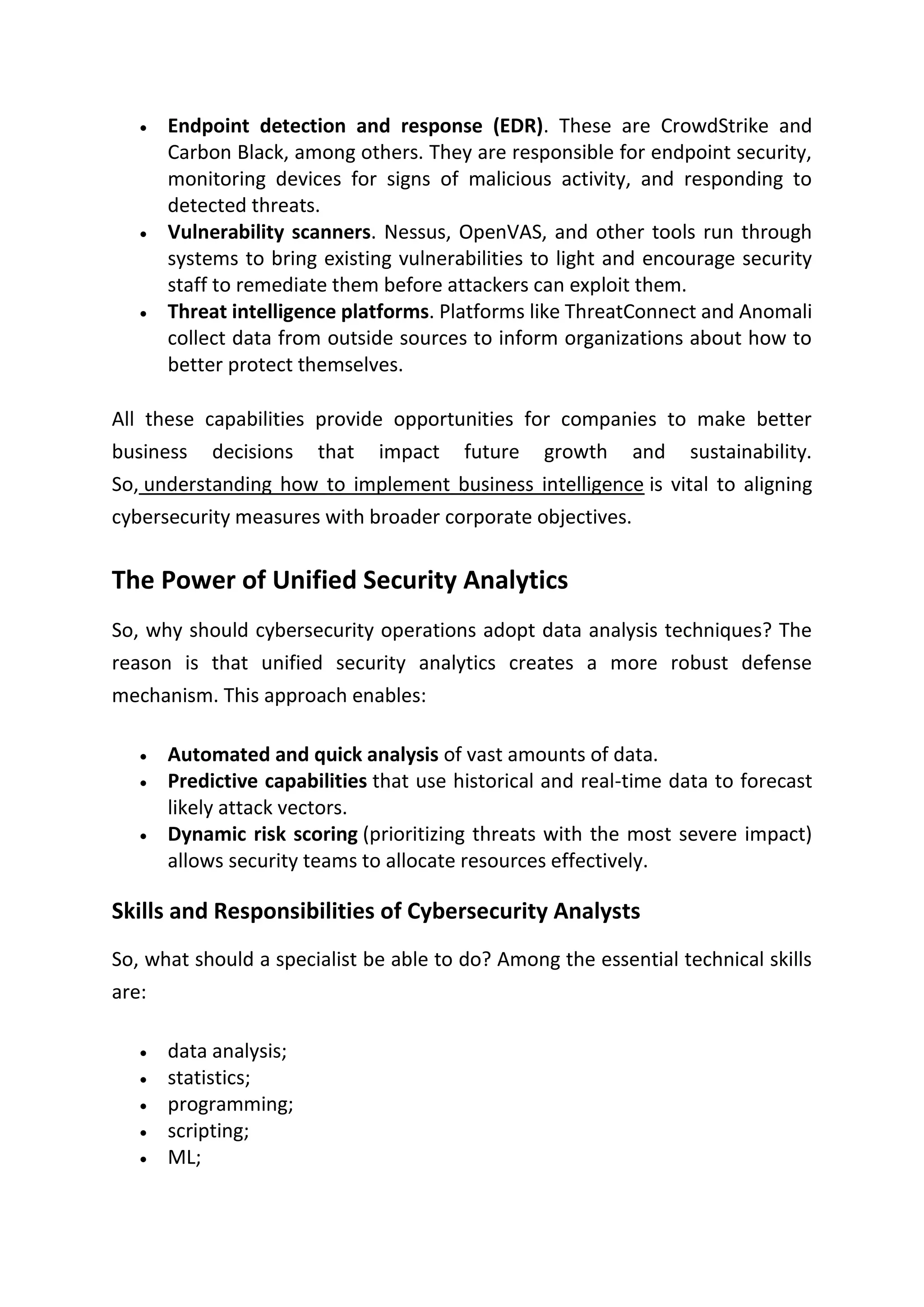The Role Of Data Analytics In Cybersecurity | PDF
