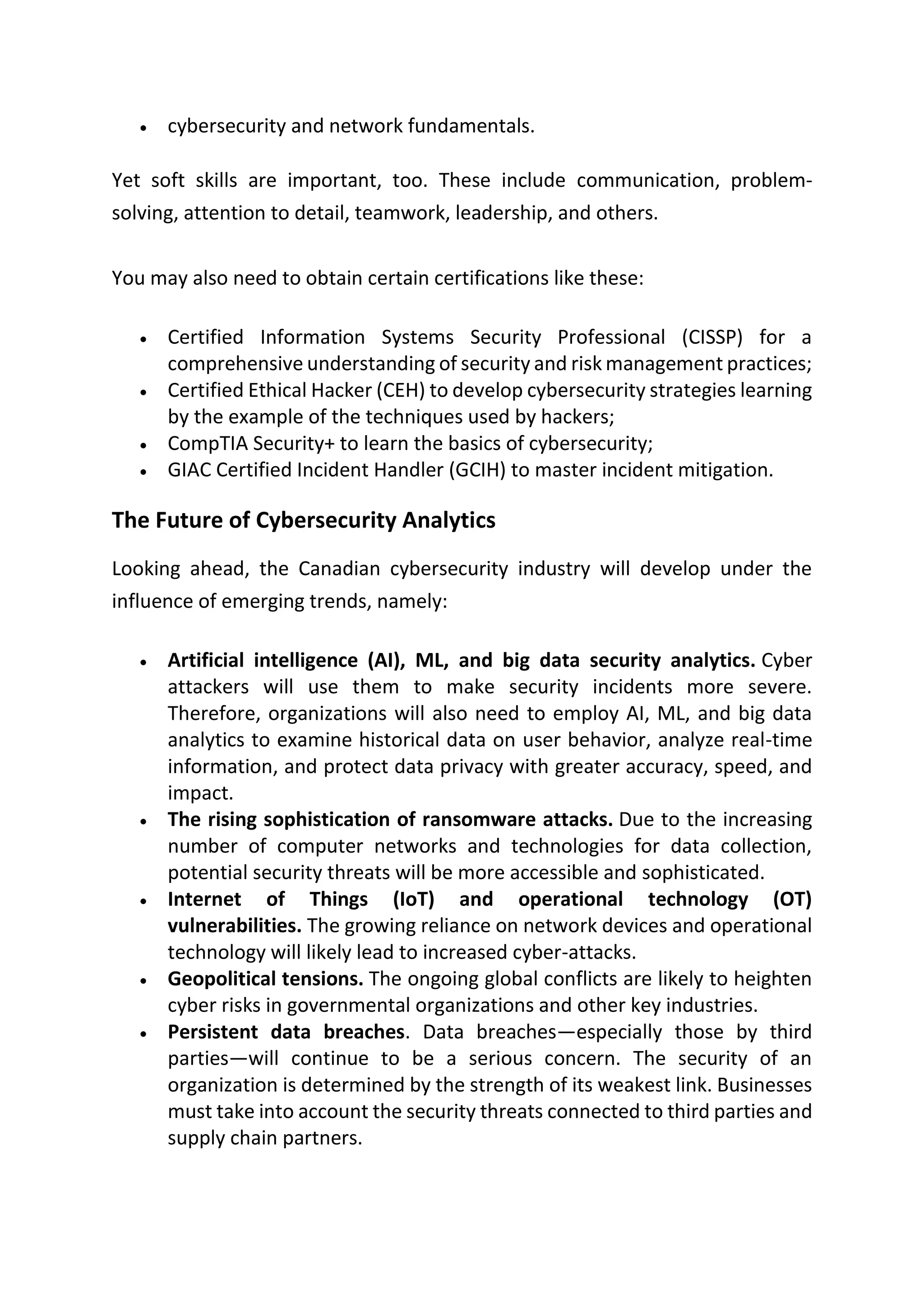 The Role Of Data Analytics In Cybersecurity | PDF