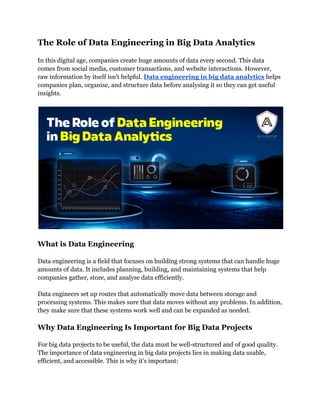 The Role of Data Engineering in Big Data Analytics | PDF