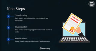 The Role of Data Science in the Healthcare Industry | IABAC | PDF