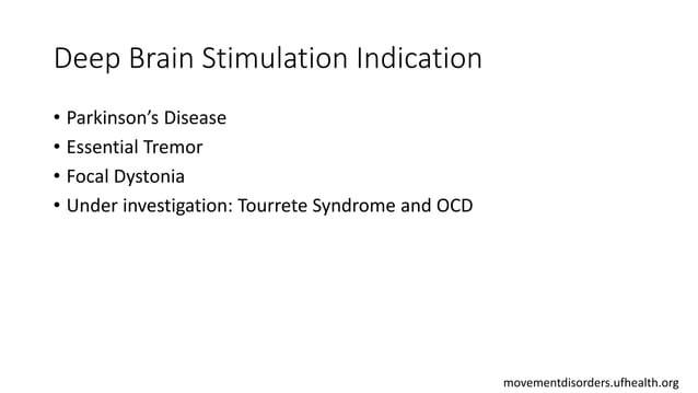 The Role of Deep Brain Stimulation in Parkinson Disease | PPTX
