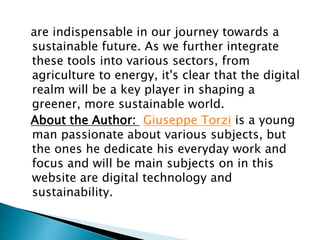 The Role of Digital Technology in Advancing Sustainability Efforts | PPTX
