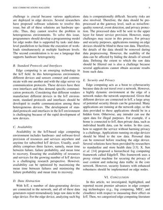 THE ROLE OF EDGE COMPUTING IN INTERNET OF THINGS | PDF