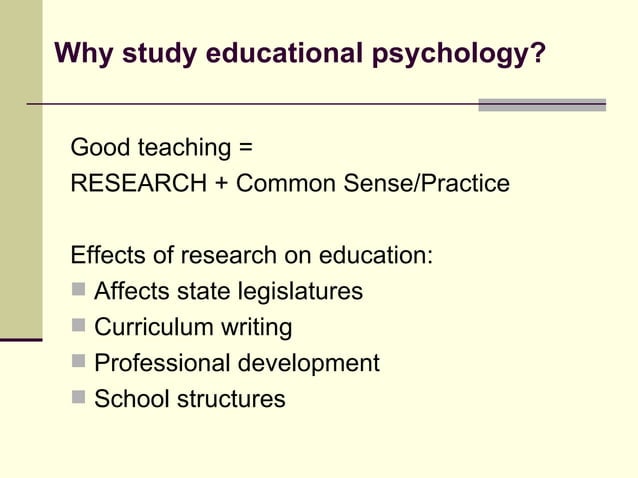 Module 1 The Role Of Educational Psychology