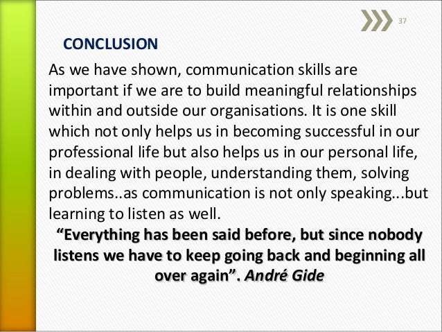 conclusion of communication skills essay