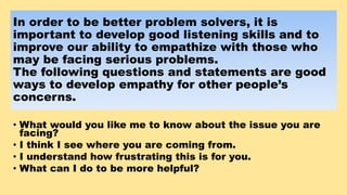 The role of empathy in problem solving by Dean Berry | PPTX