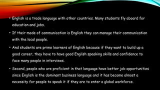 THE ROLE OF ENGLISH.ppt the growth of English Language in the world | PPTX