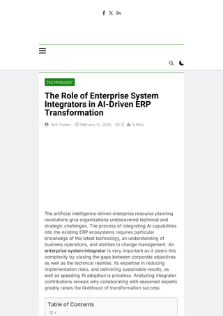 The Role of Enterprise System Integrators in AI-Driven ERP ...
