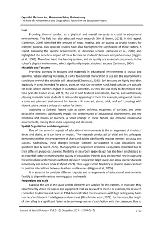 THE ROLE OF ENVIRONMENTAL AND GEOGRAPHICALFACTORS IN THE EDUCATION ...