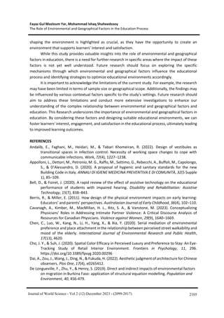 THE ROLE OF ENVIRONMENTAL AND GEOGRAPHICALFACTORS IN THE EDUCATION ...