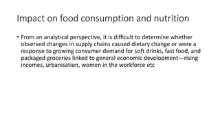 Impact on food consumption and nutrition
• From an analytical perspective, it is diﬃcult to determine whether
observed cha...