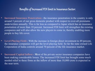 The Role of FDI in the Indian Insurance Industry | PPTX