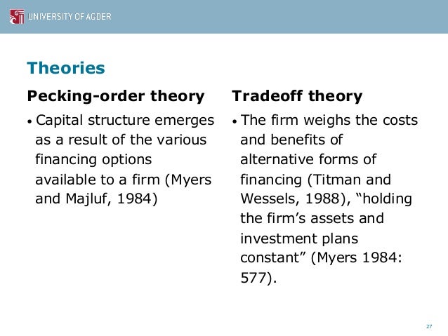 Pecking order theory essay