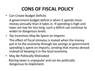 The role of fiscal policy and central bank | PPTX