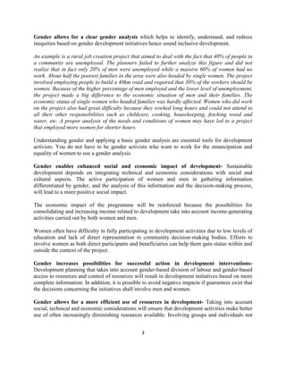 The role of gender in enhancing the development agenda | PDF