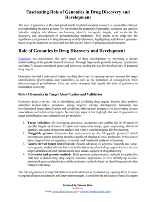 The role of genomics in drug discovery and development.pdf