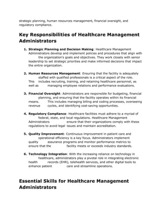 The Role of Healthcare Management Administrators in Modern Medicine.pptx