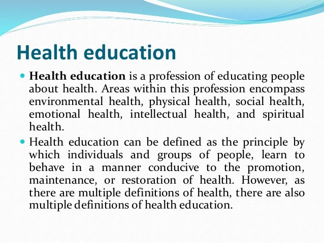 roles of health education