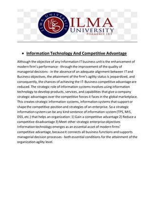 The role of information technology in the business sector | PDF