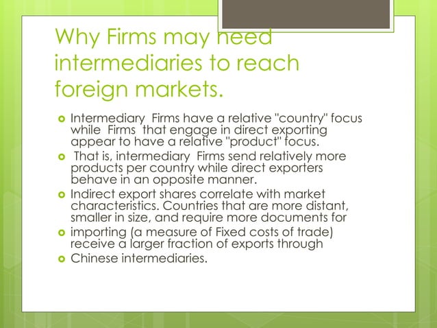 Intermediatory The role of intemediaries | PPT