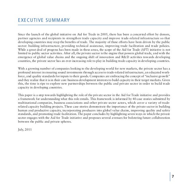 the role of international business in aid for trade