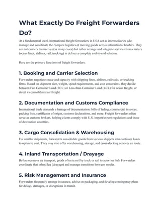 The Role of International Freight Forwarders in USA in Global Trade ...