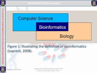 The Role of Bioinformatics in The Drug Discovery Process | PPTX