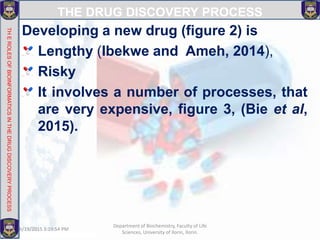 The Role of Bioinformatics in The Drug Discovery Process | PPTX