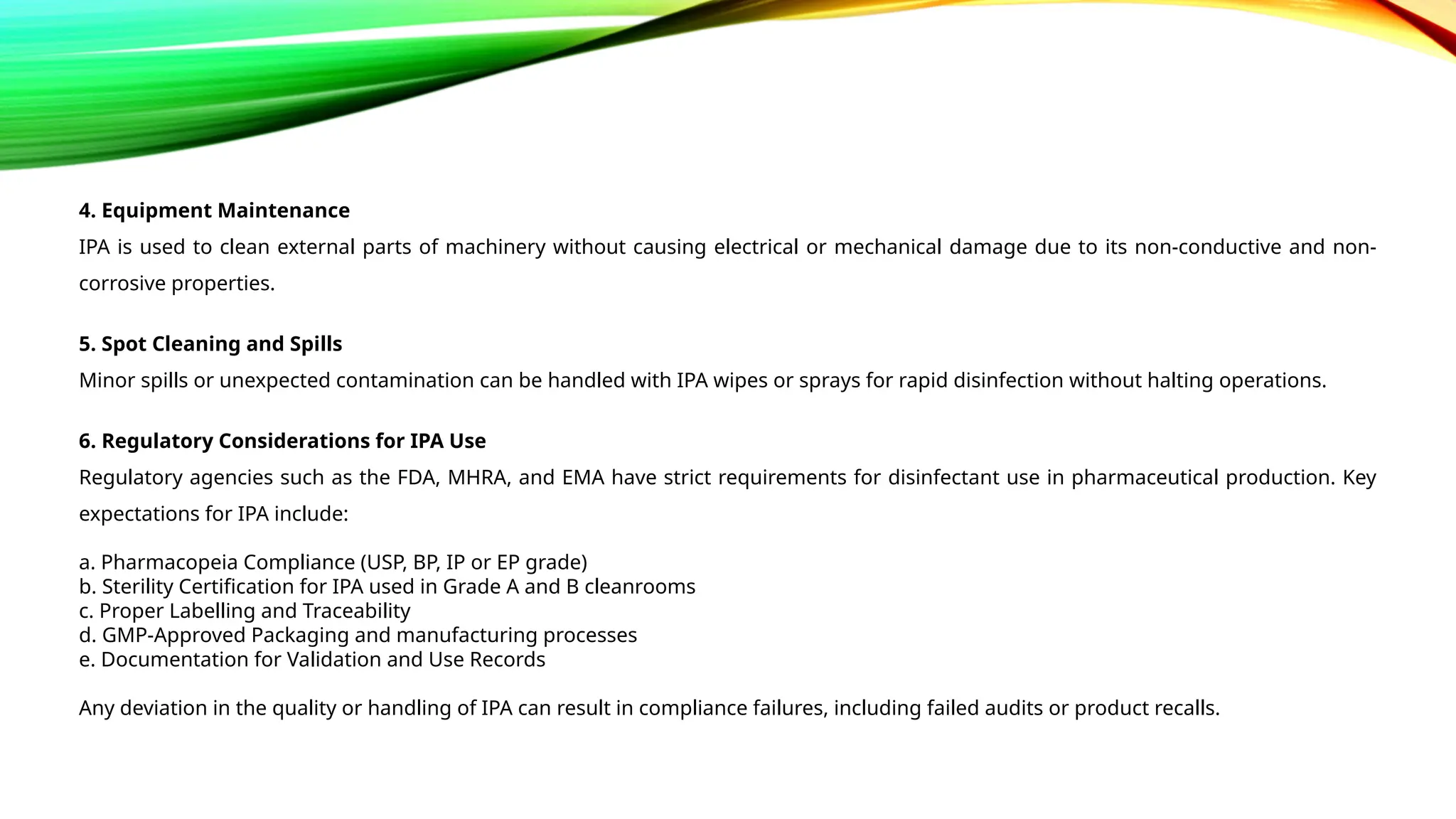 IPA Enhances Operational Cleanroom Contamination Control | PPTX