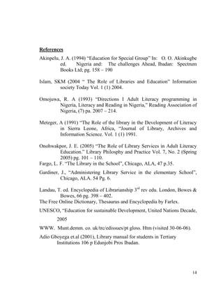 The role of library in educational development | PDF