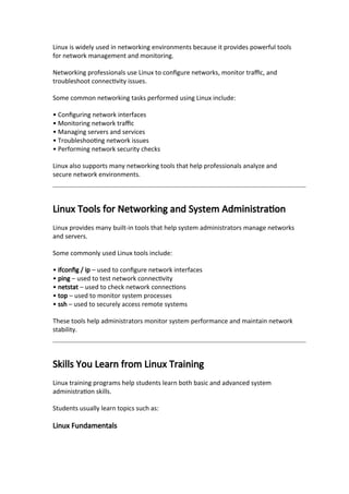Comprehensive Guide to Linux in Networking and System Administration ...