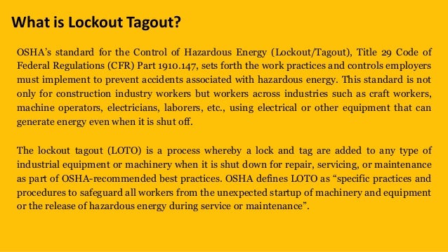 The Role of Lockout Tagout in Electrical Safety | PPTX
