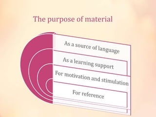 The purpose of material
 