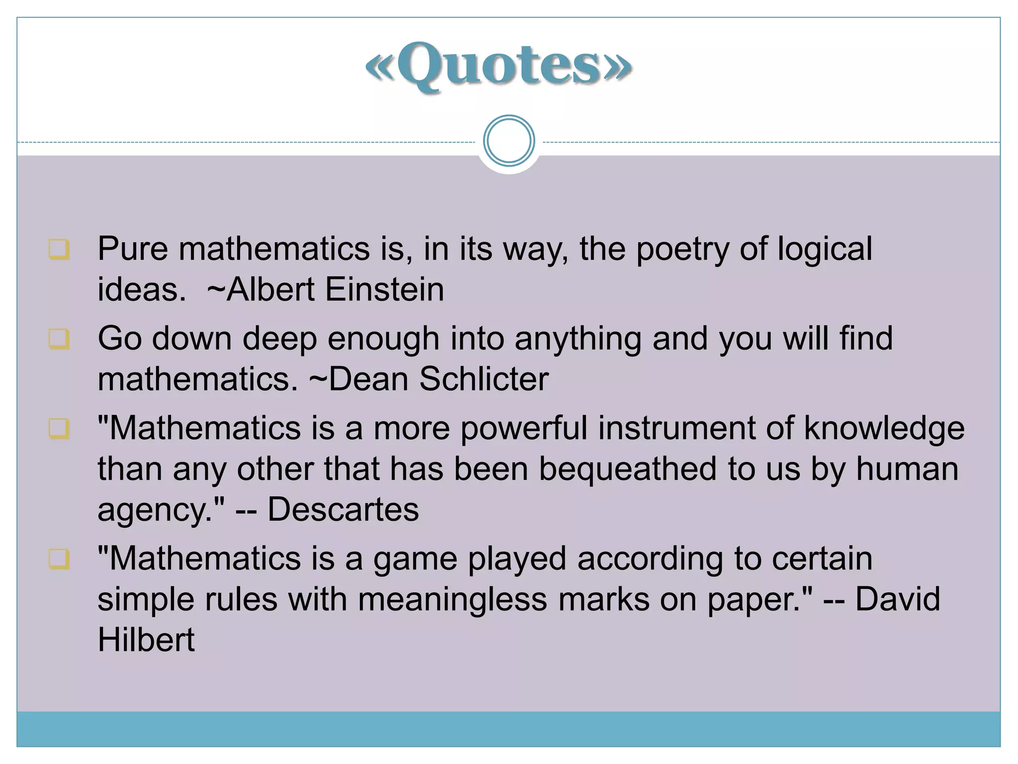 The Role of Mathematics In Human Daily Life | PPTX