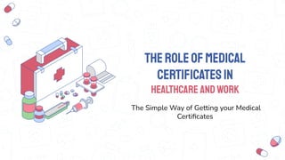 TheRoleofMedical
Certiﬁcatesin
Healthcare andWork
The Simple Way of Getting your Medical
Certiﬁcates
 