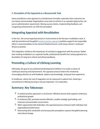 The Role of Medical Practice Appraisal in Professional Development for ...