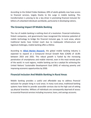 The Role Of Mobile Banking In Revolutionizing Rural Financial Inclusion ...
