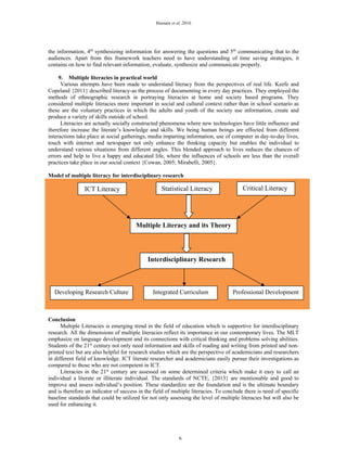 The role of multiple literacies in developing interdisciplinary ...