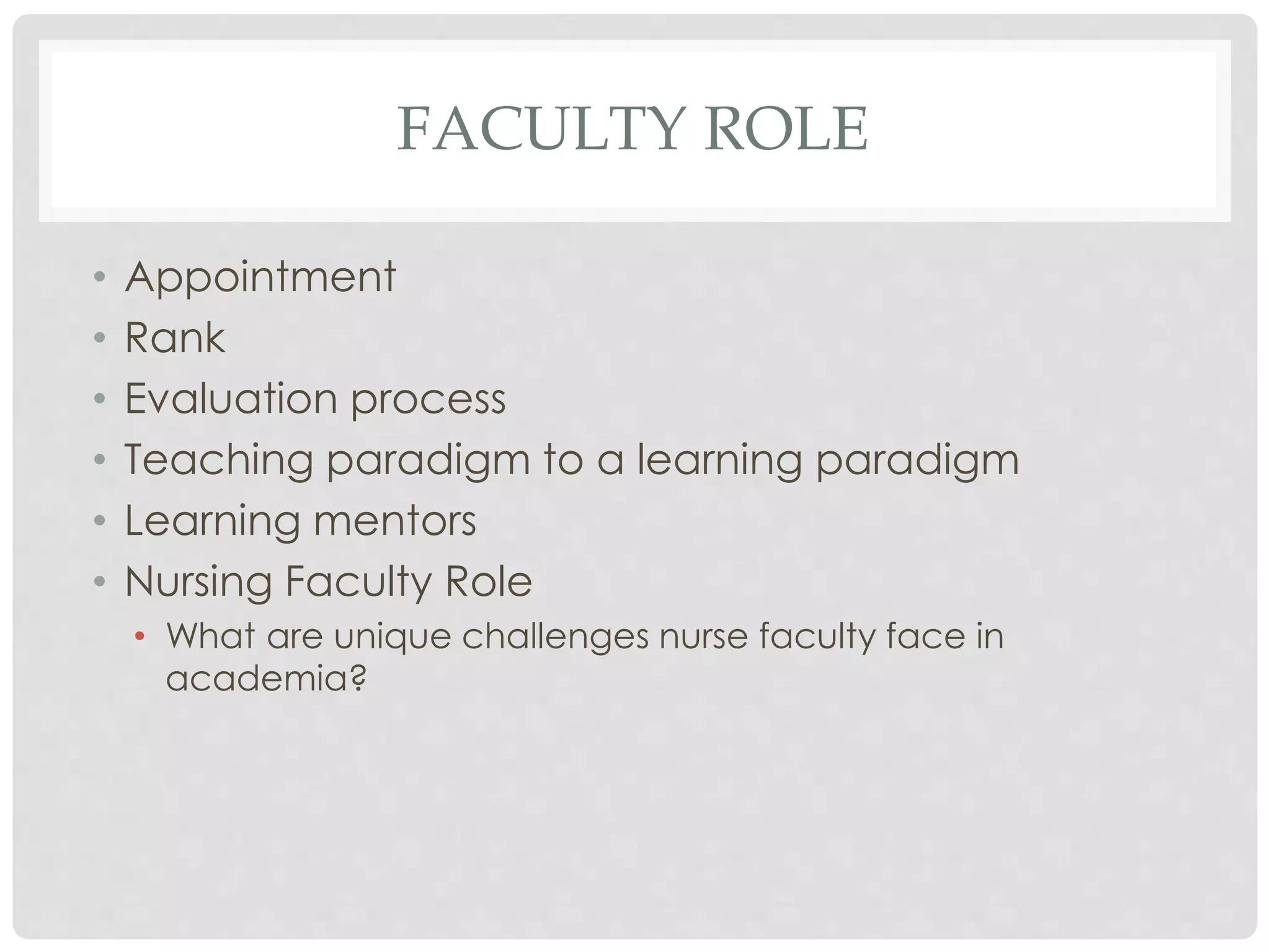 The role of nurse educator