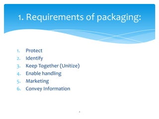 The role of packaging in the supply chain | PPTX