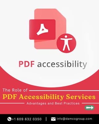 PDF Accessibility Services
Advantages and Best Practices
The Role of
+1 609 632 0350 info@damcogroup.com
|
 