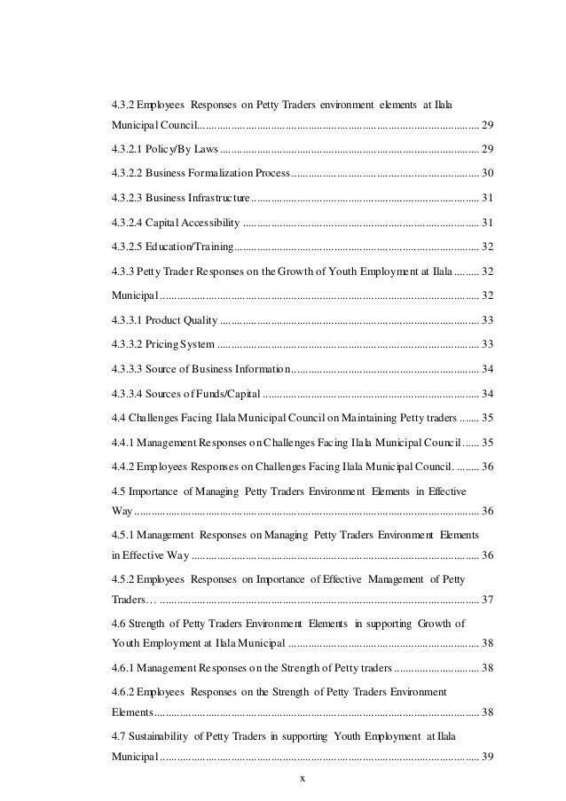 The role of petty trade on the growth of youth employment