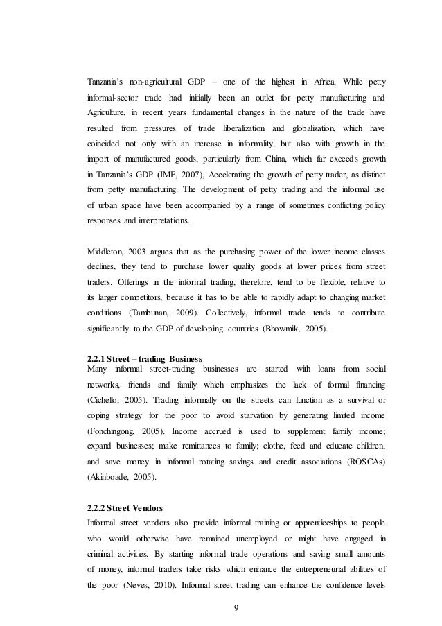 The role of petty trade on the growth of youth employment