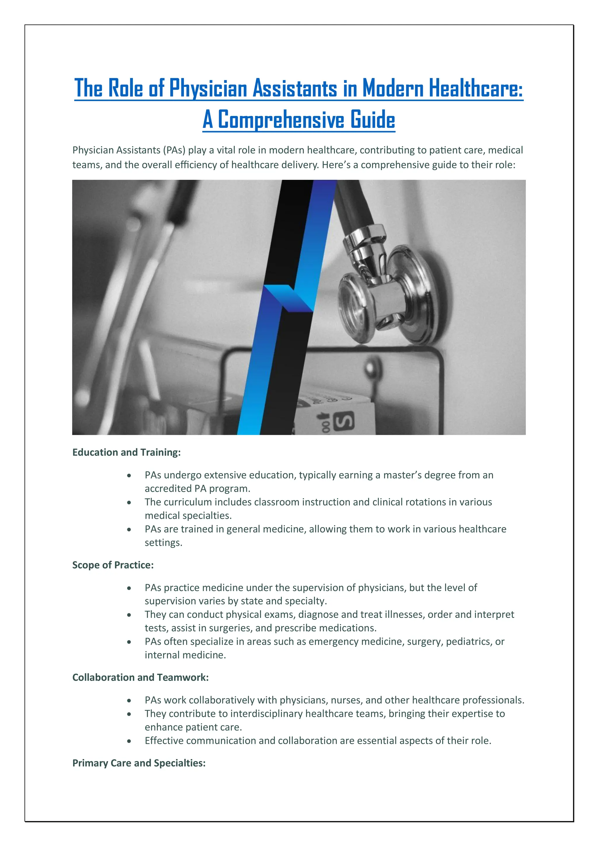 Unlocking Healthcare Excellence: A Comprehensive Guide to Physician Assistants in the Netherlands