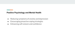 The Role of Positive Psychology in Mental Health. | PDF