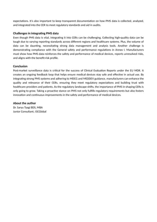 The Role of Post Market Surveillance Data in Clinical Evaluation ...