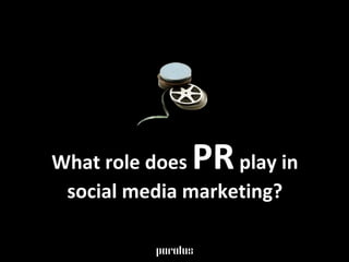 What role does  PR  play in social media marketing? 
