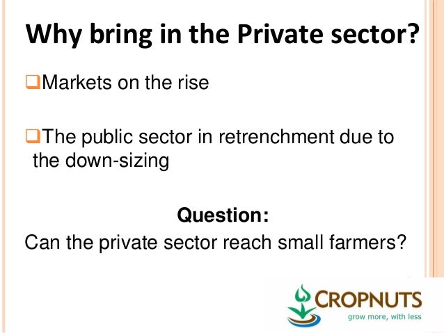 the role of private sector in Now, what’s the difference between the public and the private sector in terms of the way that they operate those who are in the public sector typically supply services to the public, and they are not competing with any other institution for profit. the role of private sector in Now, what’s the difference between the public and the private sector in terms of the way that they operate those who are in the public sector typically supply services to the public, and they are not competing with any other institution for profit.