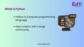 The Role of Python in Data Science - ED11 | PPT