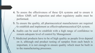 The Role of Regulatory GMP Audit in Pharmaceutical Companies. | PDF